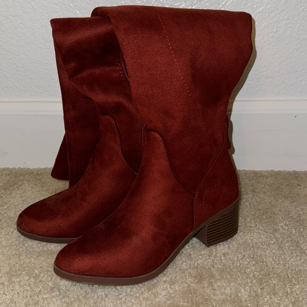 Knee high Burgundy boots! Purchased from a boutique Nanamacs